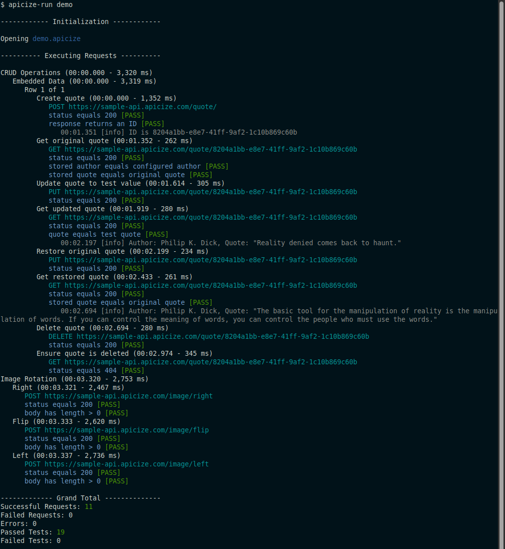 CLI screenshot