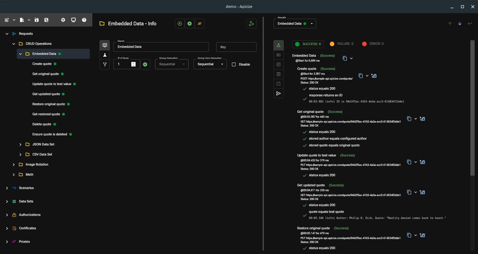 Apicize application screenshot